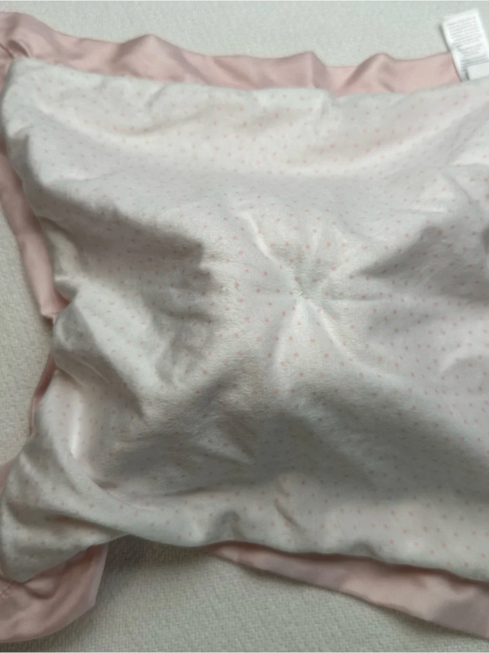 Carter's Just One You Pink Elephant satin trim Lovey Blanket